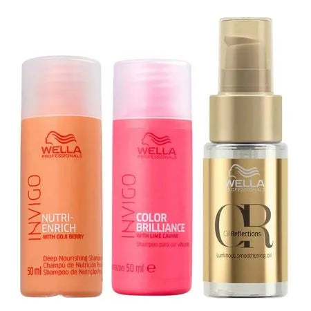 Wella Professionals Kit - Shampoo Color Brilliance + Shampoo Nutri-Enrich + Óleo Oil Reflections - Kit