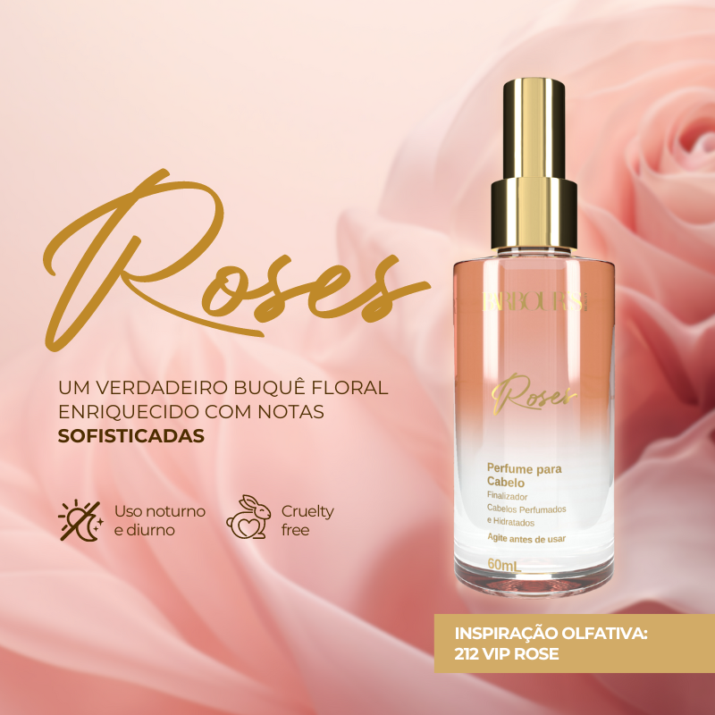 Perfume para cabelo / finalizador termoativo Roses
