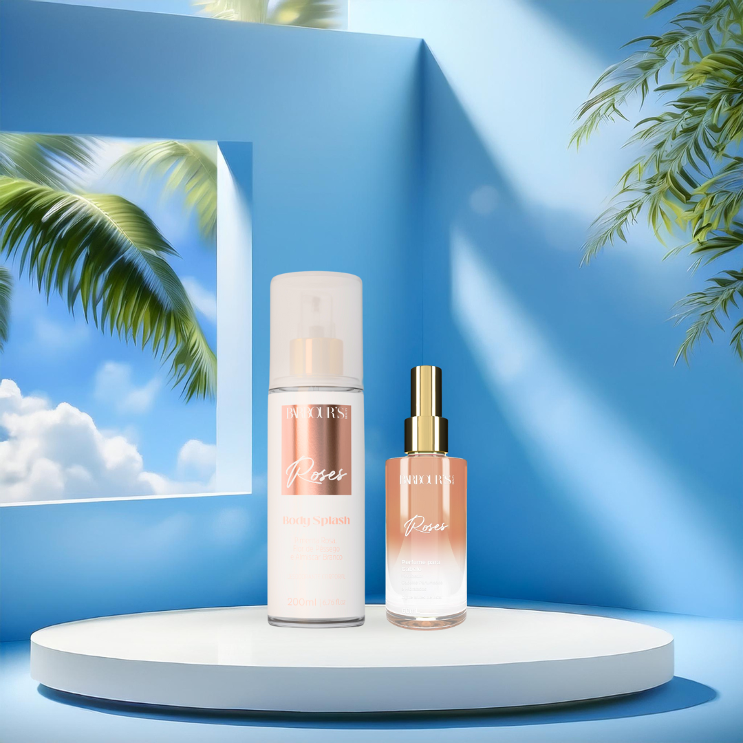 Kit Perfume de Cabelo e Body Splash - Roses