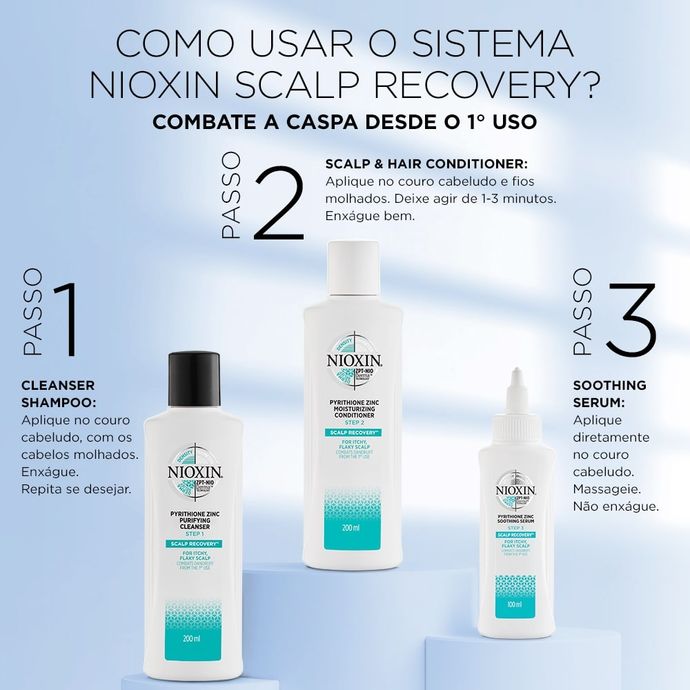 Kit Nioxin Scalp Recovery Sistema Anti-Caspa 200+200+100ml