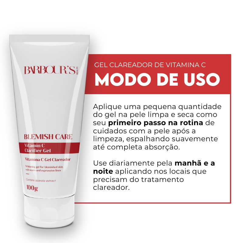 Vitamin C Clarifier Gel - Vitamina C Gel Clareador 100ml (Rende 3 meses de uso)